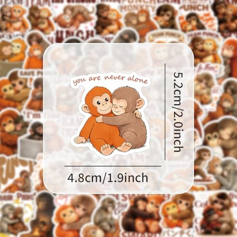 60PCS Punch Monkey Vinyl Stickers - Waterproof Decals