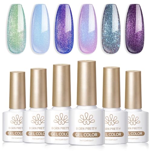 Born Pretty Chameleon Gel Nail Polish Set - 6 Colors, 7ml Each