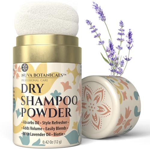 Nuva Botanicals Dry Shampoo Powder - Biotin & Ginseng Travel Size
