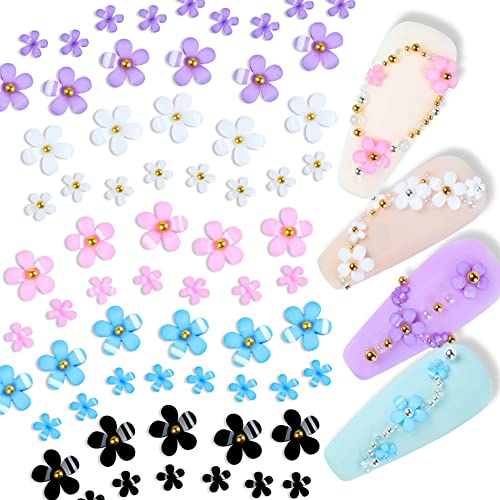 BELICEY 300Pcs 3D Wood Pulp Flower Nail Art Charm Butterfly Nails Art Flower Nail Charms Clear Bow Butterfly Nailfor Nail Art Decoration & DIY Crafting Design