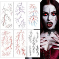 6 Sheets Halloween Temporary Tattoos Blood Vessel Scars