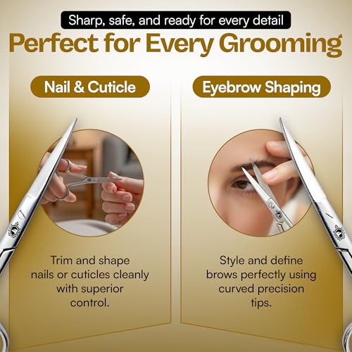 Stainless Steel Grooming Scissors Set - Straight & Curved