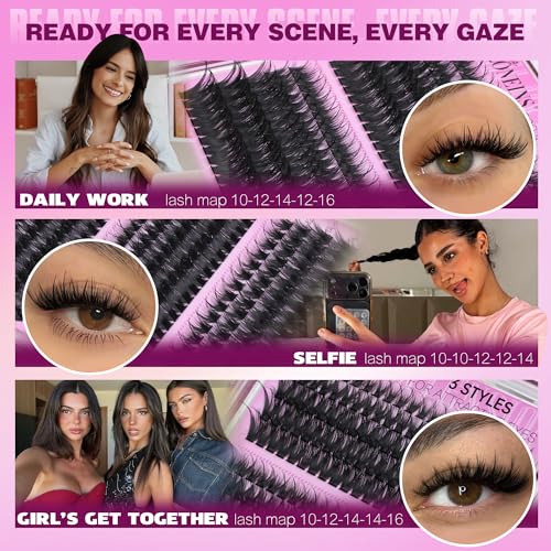 J-Wispy Lash Clusters 10-16mm Spiky Eyelash Extensions DIY Volume False Lashes