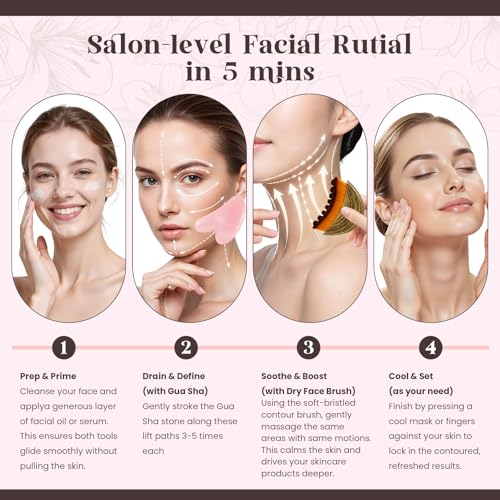 Gua Sha & Lymphatic Face Brush Set for Radiant Skin