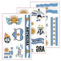 Rdntbeu Argentina Temporary Tattoos Style-15 - Argentine Flag & Sun of May Face Stickers for 2026 World Cup & Parties