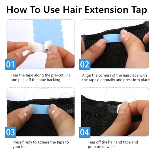 Hair Extension Tape Adhesive 144 Pcs - Double-Sided Professional