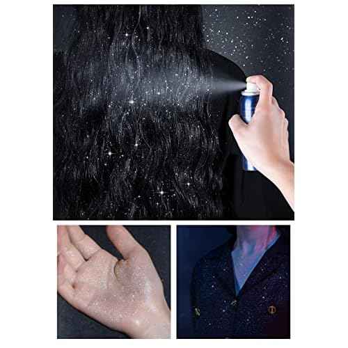 2 Pcs Body Glitter Spray, Perfect Body Glitter for Music Festival Stage Makeup and Festival Rave Shimmer Spray Highlighter Makeup.