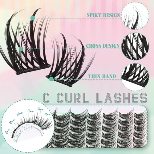 Manga Eyelash Extensions - Natural Fluffy Cluster Lashes 144PCS
