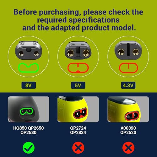 Charger Dock Compatible with Philips Norelco Oneblade QP2630 QP2530 HQ850,8V Charging Base Stand for Norelco One Blade 360 Power Cord Adapter Supply Black