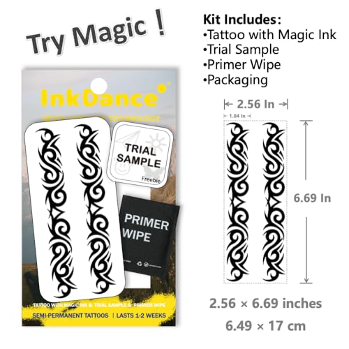 Tribal Armband Temporary Tattoo - Waterproof, Lasts 1-2 Weeks