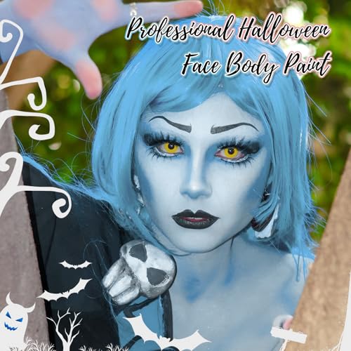 Light Blue Water-Based Face Paint 70ml | Full Coverage Halloween Cosplay
