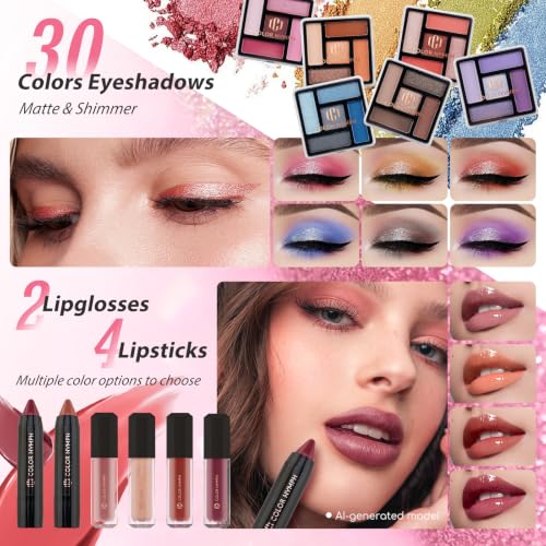 Color Nymph Makeup Kit for Teens - 24pc Set with Train Case