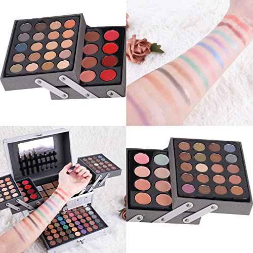 132 Color All- In- One Makeup For Women Full Kit,Professional Makeup Kit,Makeup Gift Set for Women,Girls&Teens,Include eyeshadow/lipstick/concealer/Lip Gloss/Eyeliner/Mascara£¨006N2-Silver£©