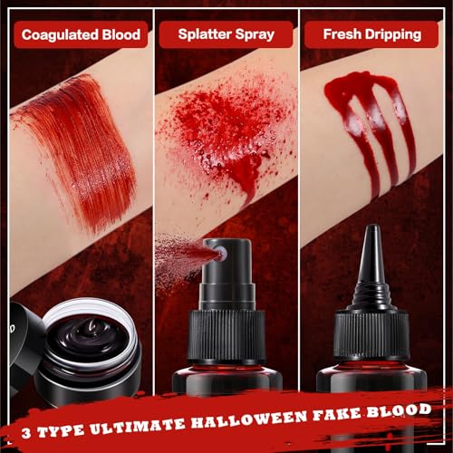 Halloween Fake Blood SFX Makeup Kit – 5 Piece Set