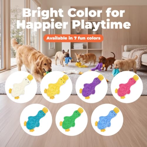 Best Pet Supplies Large Yellow Crinkle Duck Squeaky Dog Toy - Interactive & No Mess