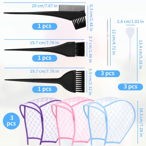 12PCS Hair Highlighting Kit with Bleach Cap & Coloring Tools