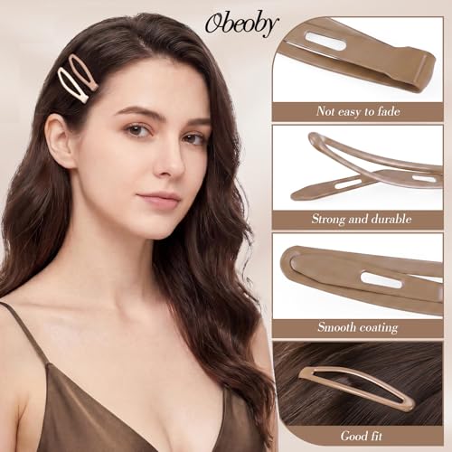 40Pcs Metal Snap Hair Clips Barrettes, 5 Colors