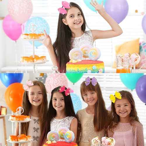 12Pcs 4" Hair Bows Clips Grosgrain Ribbon Alligator Clips Hair Bows Barrettes Hair Accessories for Girls Kids Teens Children Toddler Glitter Girls Hair Bows