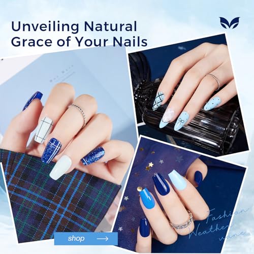 Morovan Glitter Blue Nail Polish Set - Quick Dry & Long Lasting