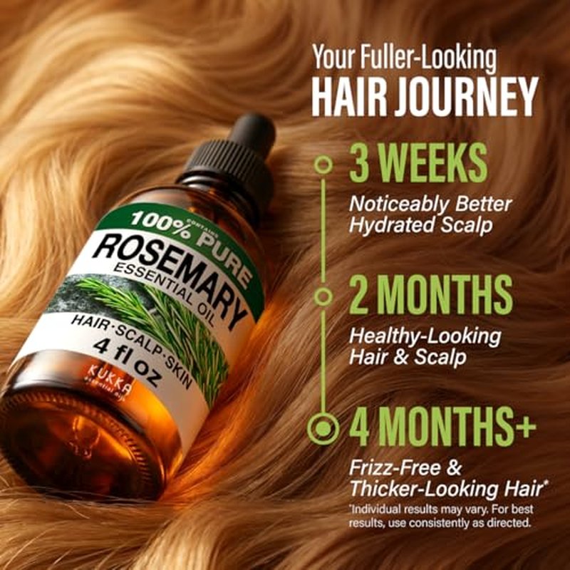 100% Pure Rosemary Essential Oil - 4 Fl Oz for Hair & Skin Care