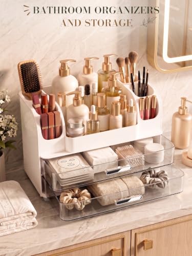 Large Makeup Organizer for Vanity - Waterproof Cosmetic Storage