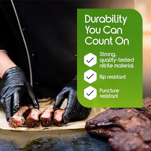 Inspire Black Nitrile Gloves Heavy Duty 6 Mil - Chemical Resistant