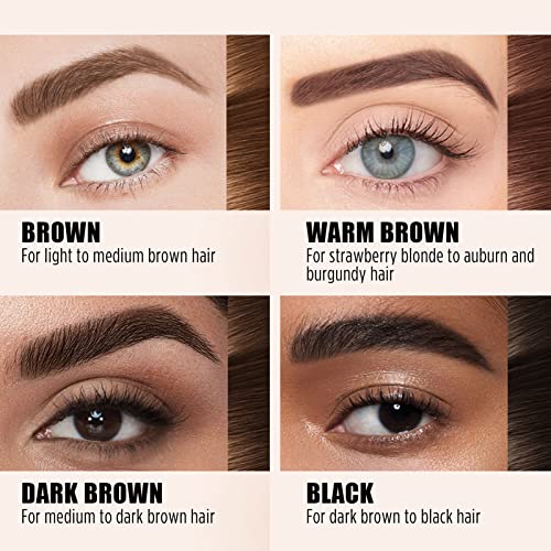 Cilrofelr Tattoo Peel Off Eyebrow Gel, Easy Tattoo Brow Peel Off Gel, Last Up to 3 Days, Waterproof, Transfer-proof, For Fuller & Defined Looking Brows, Dark Brown (2 Pack)