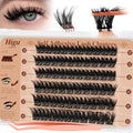 Higu clace Self Adhesive Eyelashes Volume Pre Glued lash clusters kit Mix 10-16mm, Preglued Eyelash No Glue Needed Easy to Use, DIY Eyelash clusters(AD11)