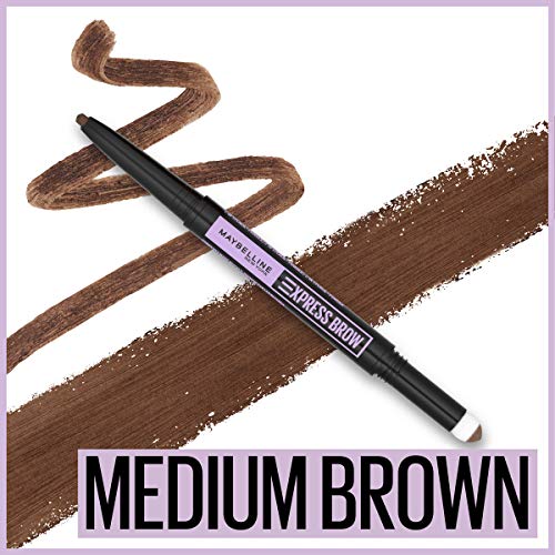 Maybelline Express Brow 2-in-1 Pencil & Powder, Medium Brown