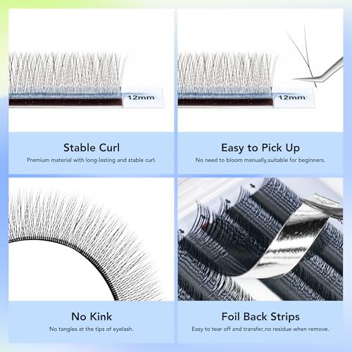 2D Y Shape Lash Extensions 0.07mm C/D Curl 8-12mm