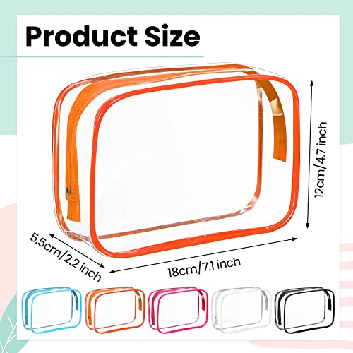 Reginary 25 Pieces Clear Makeup Bags Bulk cosmetic bags with Zipper Travel Toiletry Bags Waterproof Portable Transparent zippered pouches for Women Men Traveling Business Trip Bathroom Home