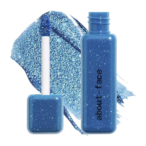 aboutface Fractal Glitter Eye Paint Above Santorini ? Smudge-Proof, Long-Lasting Liquid Eyeshadow ? Intense Sparkle with Mousse Texture ? Vegan, Cruelty-Free ? 0.13oz (Sapphire)