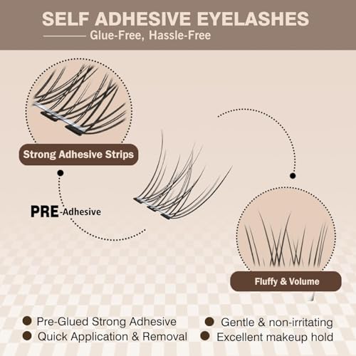 Self-Adhesive Lash Clusters 10-12mm No-Stem 156pcs Kit