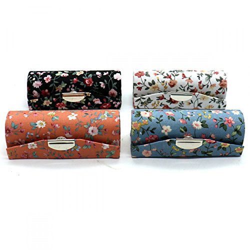 SenseYo Floral Lipstick Case Holder with Mirror & Storage