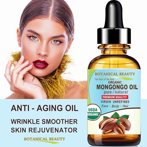 Botanical Beauty Organic MONGONGO OIL Manketti Seed Oil 100% Pure Natural Virgin Unrefined Cold-Pressed Carrier Oil for Face Skin Body Hair Lip Nails Rich in Vitamin E (0.5 Fl Oz 15 ml)