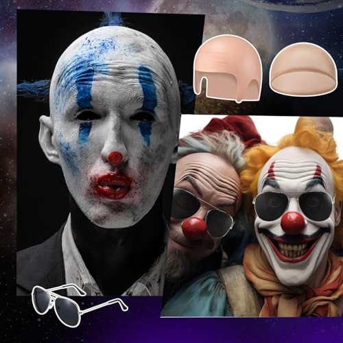 Mepase Bald Cap Wig with Glasses for Cosplay & Costume