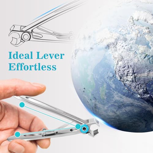 Toenail Clippers for Seniors Thick Toenails,2024 New Large Slanted Nail Clippers for Men Thick Ingrown Nails with Wide Opening, Angled Head Nail Clipper Cutter with Catcher