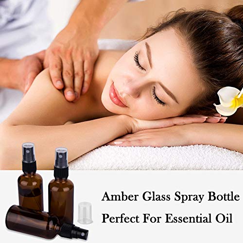 2oz Amber Glass Spray Bottles for Essential Oils (Set of 3)