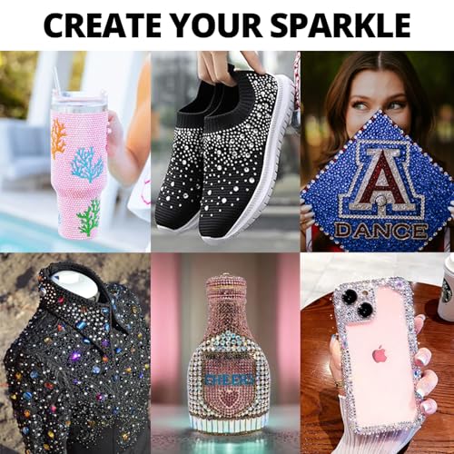 3mm Rainbow Rhinestones 33000Pcs Bedazzle Kit with Glue