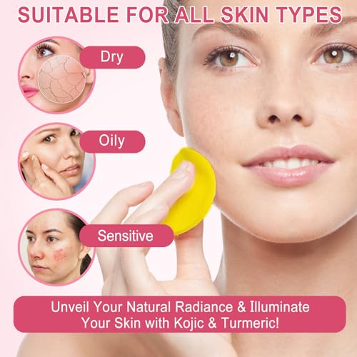 40 Pack Turmeric Kojic Acid Cleansing Pads with Vitamin C - Exfoliating Facial Wipes