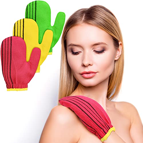 Korean Exfoliating Mitt Set 3-Pack | Body Scrub Gloves