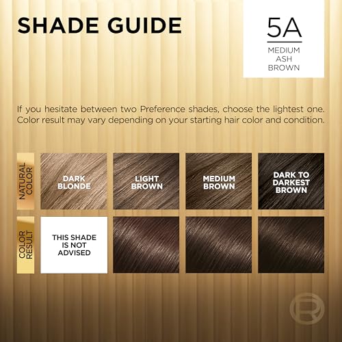 L'Oreal Paris Superior Preference 5A Medium Ash Brown Permanent Hair Dye Kit