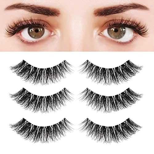 Bepholan 5D Fluffy False Eyelashes - Natural Wispy Lashes 3-Pack