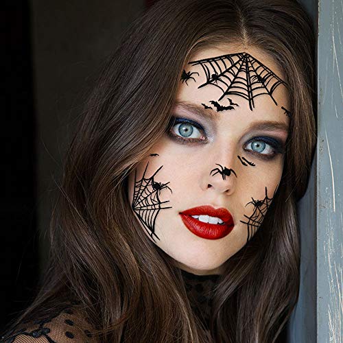 65pcs Halloween Spider Web Temporary Tattoos