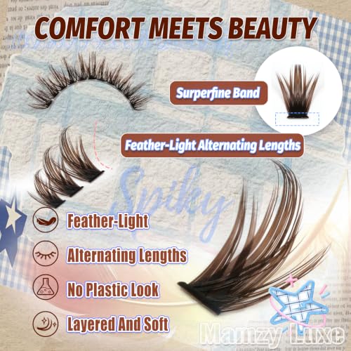 Brown Manga Lash Clusters Kit 8-16MM 300Pcs D-Curl DIY