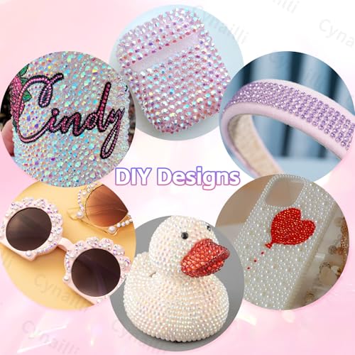 Pink, White & Purple Resin Rhinestones & Pearls Crafting Kit with Tweezers
