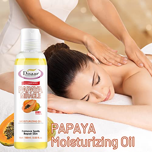 DISAAR BEAUTY Papaya Moisturizing Oil Purifying Remove Spots Repair Skin Easy Absorbs 100ml/3.03fl.oz