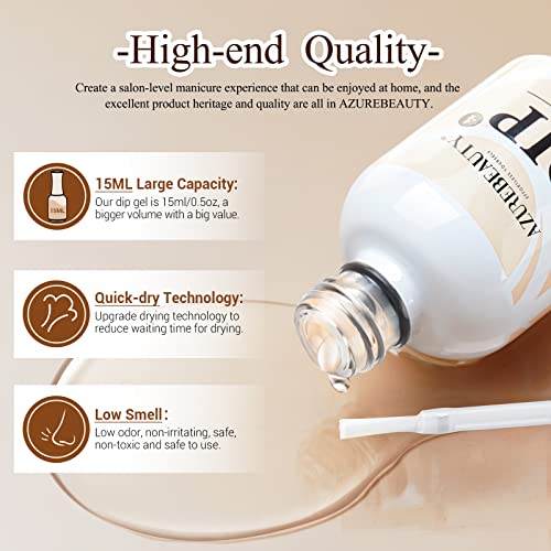 AZUREBEAUTY Dip Powder Base Coat 15ml - Long Lasting DIY Nail Manicure