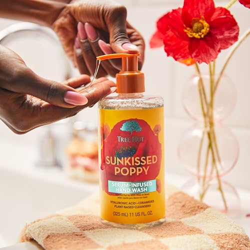 Tree Hut Sunkissed Poppy Serum Infused Hand Wash, Nourish & Hydrate Hands with Strengthening Skin Care, Long Lasting Scent, Cleanse & Lock in Moisture, 11 fl oz. (Pack of 2)