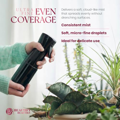 BeautifyBeauties Black 6.8 oz Continuous Spray Bottle for Hair & Styling